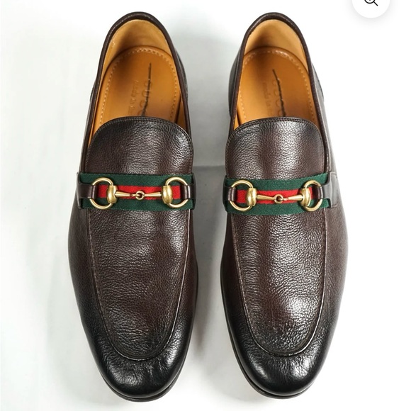 Gucci Iconic Green & Red Stripe Leather Horsebit Loafers. - Picture 1 of 13